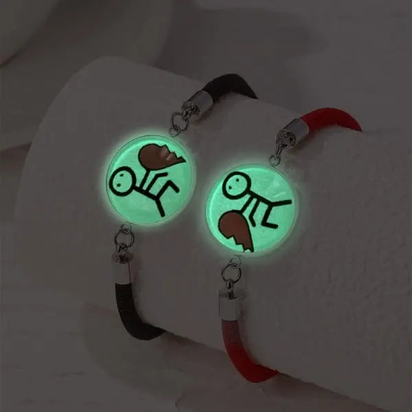 Romantic Luminous Sun Moon Couple Bracelets for Women Men Handmade Braided Rope Matching Bracelet Valentine's Day Jewelry Gifts