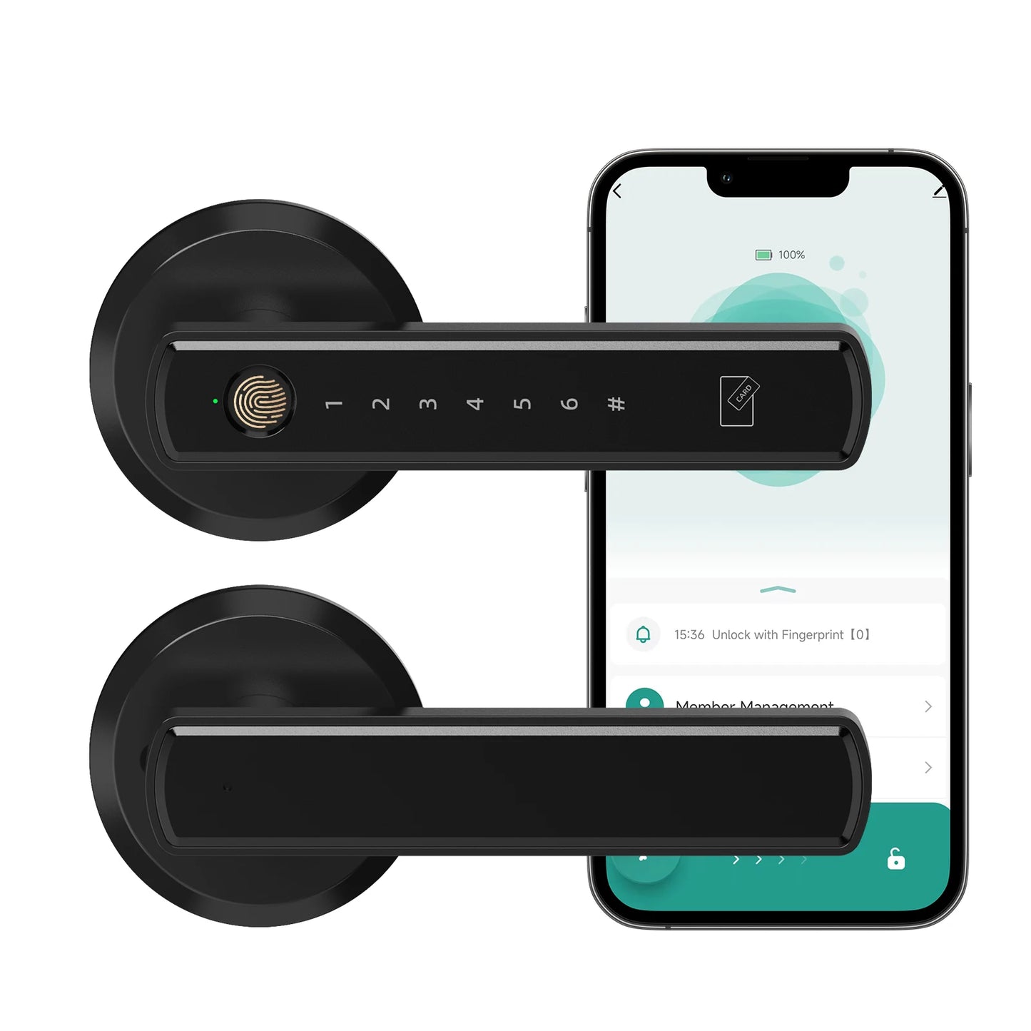 Viladepot Smart Lock Fingerprint Door Lock App Control TYPE-C Interface Passcode Unlock Electronic Touchscreen Keypad